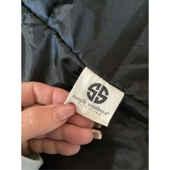 Simply Southern Fleece Flannel Vest Sz 2XL WITH Black White - Picture 8 of 9